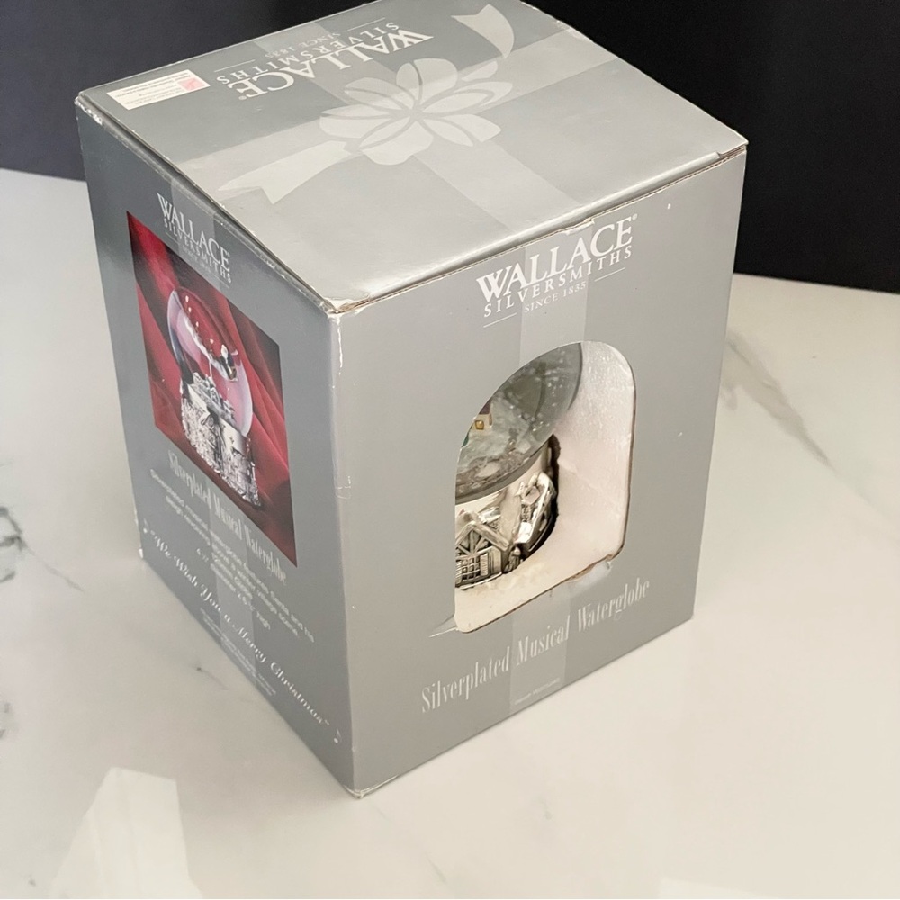 Santa & Sleigh Silverplated Snow Globe by Wallace Silversmiths - Picture 7 of 7